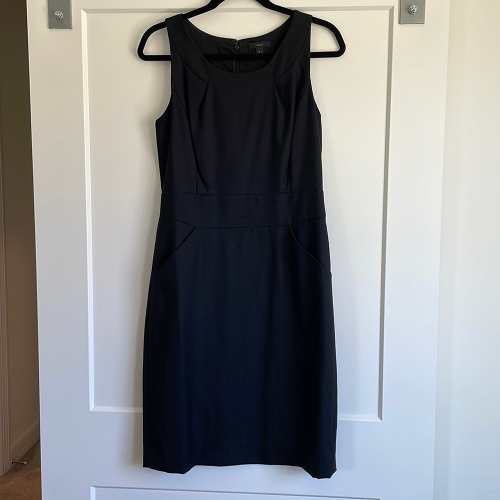 J. Crew Classic Shift Dress in Black w Pockets!